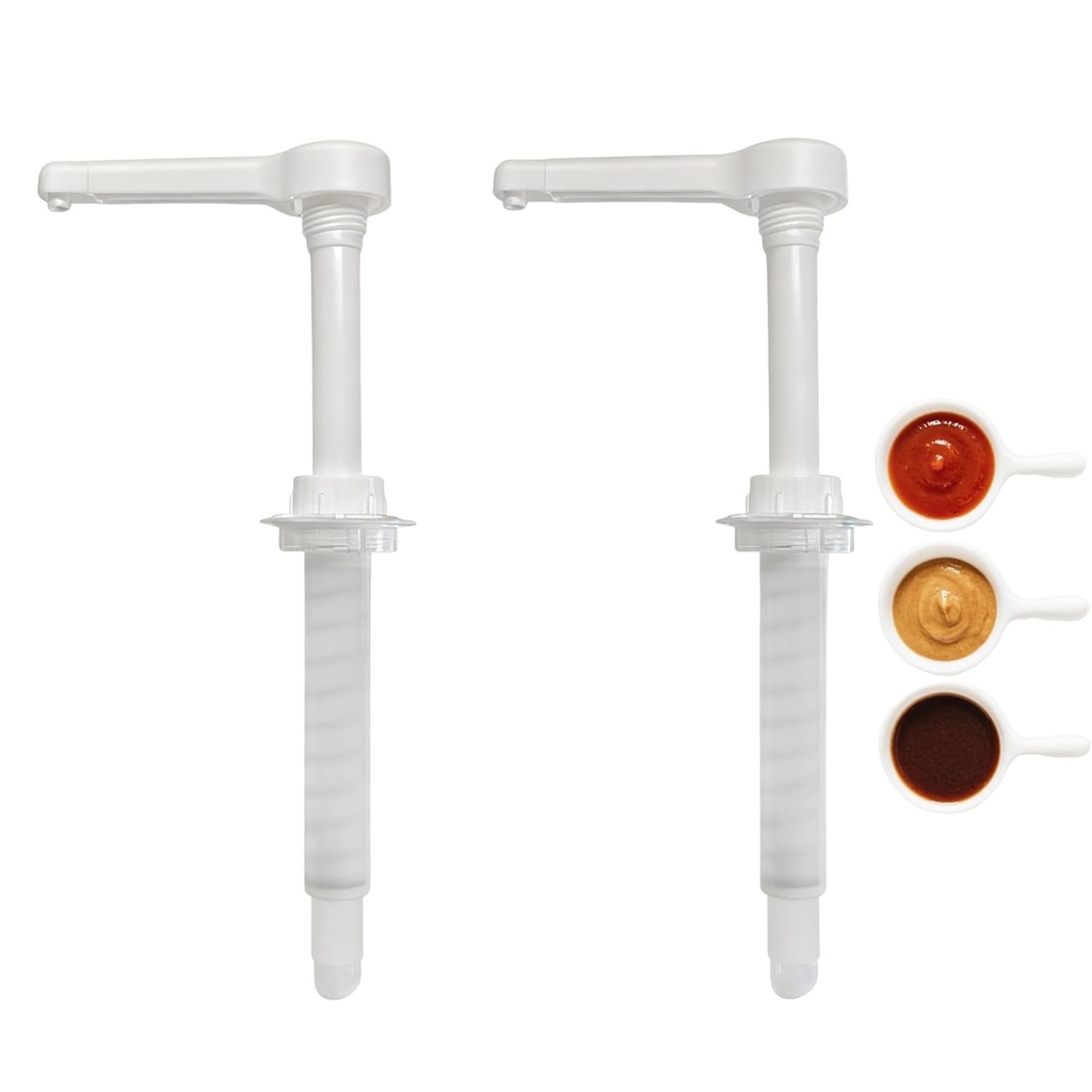 30ML Pump Dispenser White Pump for Cheese Dispenser - 30cc Nacho Cheese Machine Pump Top Replacement, Fits Gallon Pump Dispenser 1/2 Pack (2)