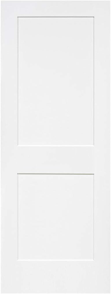 2-Panel Door, White Primed Shaker, Solid Wood Core (18X80)