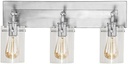 Regan 21 in. 3-Light Brushed Nickel Vanity Light with Clear Glass Shades, DS19268