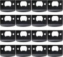 16 Pcs Black Deadbolt Strike Plate, Stainless Steel Door Reinforcement Kit for Security, Easy-to-Install D-Shaped Door Latch Strike Plates for Interior Doors