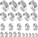 YUCDXVF 24PCS Adjustable Stainless Steel Hose Clamps, 1/4“-2” (6-51mm) Stainless Steel Hose Clamp Assortment Kit Our Hose Clamps Are Used For Home, Garden and Automotive Hose Connections