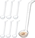 1 oz Clear Small Ladle Mini Ladle for Sauce Long Handle Plastic Punch Bowl Serving Spoons for Dressing Soup Cocktail Gravy Fruit Juices Party Banquets Catering(6pcs, 8.07"x2.16")