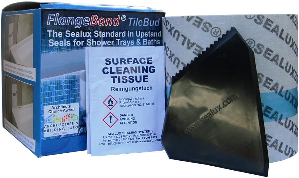 TileBud Shower Base & Bathtub Tile Flange Kit 125.9" Strip