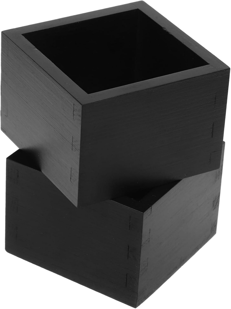 PRETYZOOM 2pcs Japanese Wooden Sake Cup Holder Decorative Storage Box Elegant Design for Jewelry and Items for Housewarming and Giving