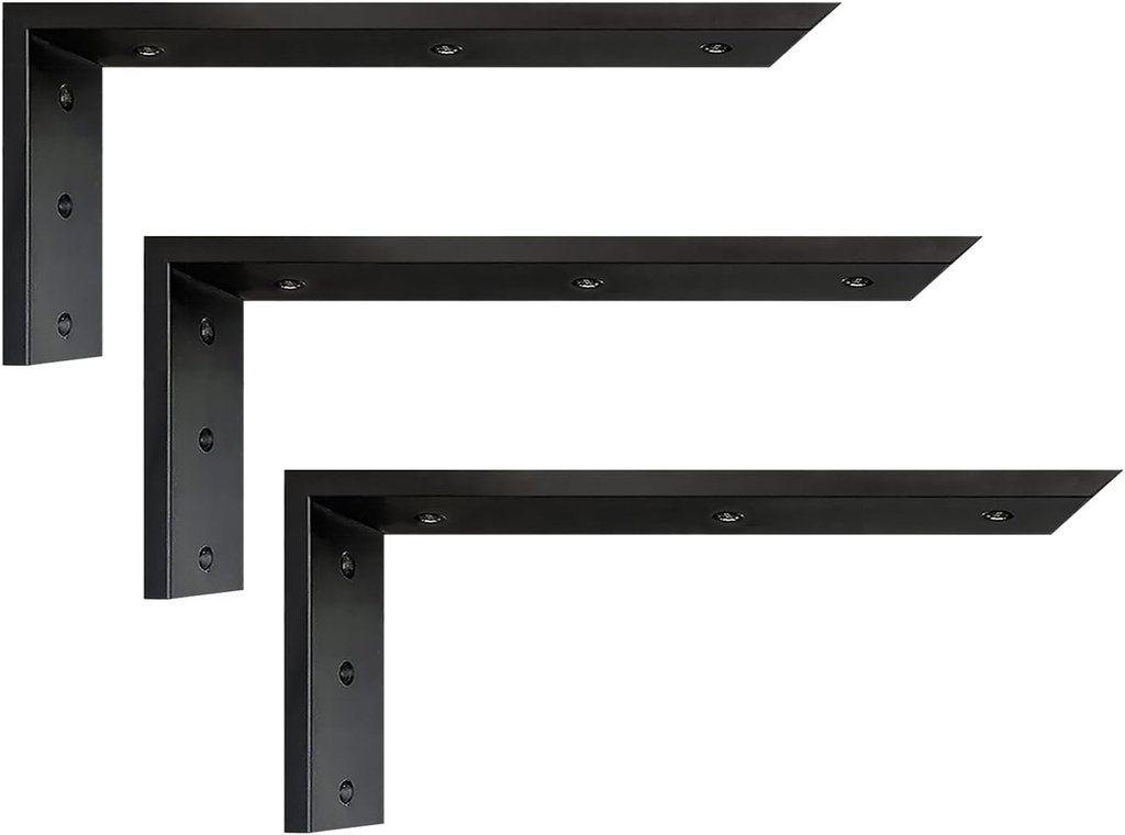 Countertop Support Bracket 14 inch 3 Pack Granite Countertop Bracket 14" x 6" x 2 1/2" Heavy Duty Shelf Bracket L Bracket Mantel Corbels for Wood/Quartz/Concret/Laminate Countertops