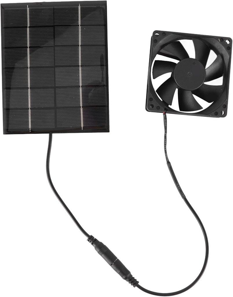 2W Solar Panel Exhaust Fan, Ventilation Heat Dissipation Tool for Chicken Coops, Greenhouse, Shed, Pet House