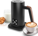 Black Electric Milk Frother and Steamer 11.8oz. Warm and Cold Foam Maker for Coffee. Functional 4-in-1 Automatic Milk Steamer and Frother for Latte, Hot Chocolate, Heating Baby Formula