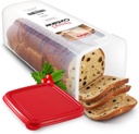 Tafura Bread Container - BPA Free Plastic Bread Box - Container/Holder for Homemade Loaves and Baked Goods with Red Airtight Lid