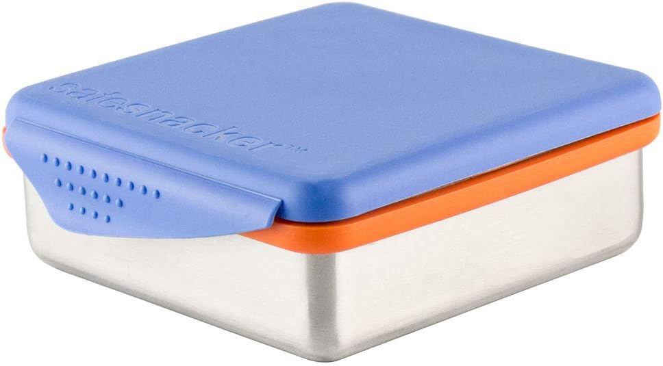 New Wave Enviro Safe Snacker, Stainless Steel Food Container, BPA Free, Stackable and Cabinet Friendly, Blue, Large Size, 23oz. Capacity