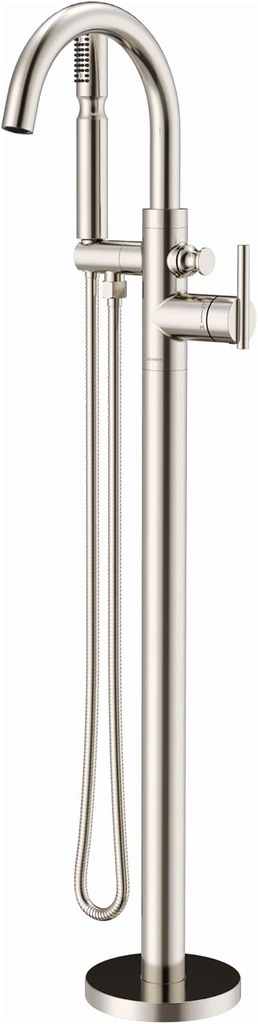 Gerber Contemporary Floor Mount Tub Filler with Showerstick Handshower, Brushed Nickel