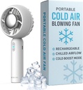 Cold Air Portable Cooling AC Handheld Fans – The GENUINE Rechargeable Portable Ice Cooling Refrigerating Pad Handheld Cooling Fan That Blows Cold Air