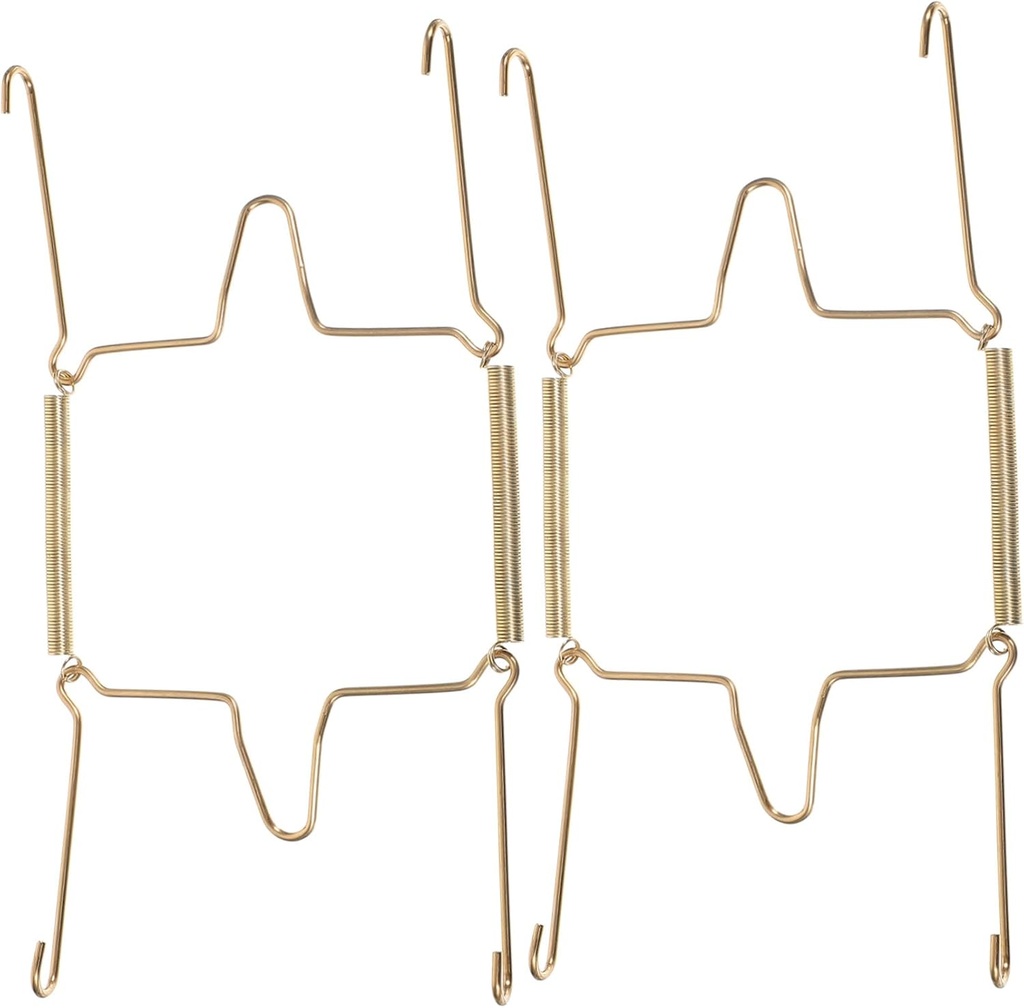 2pcs U-Shaped Spring Hooks Decorative Plate Hangers Heavy Duty Stainless Steel Wall Plate Holders for Display for Home Decor
