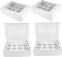 4Pcs Cupcake Containers Cake Boxes with Lids for Muffins and Desserts for Birthday and Holiday Parties Pastry Boxes