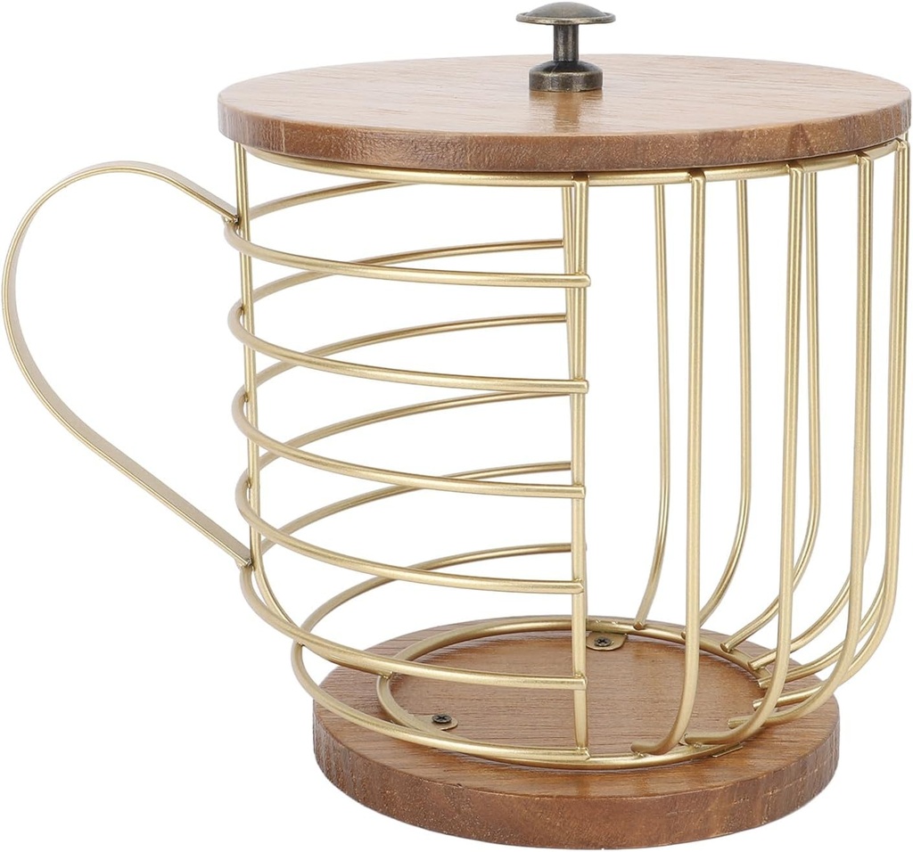 Coffee Pod Holder, Large Capacity K Cup Holder Coffee Capsule Basket Coffee Pods Storage Organizer K Cup Organizer for Kitchen Countertop(Golden)