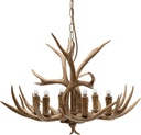 GerRiT Antler Chandelier, E26 Retro Country Antler Chandelier Deer Horn Hanging Lamp Pendant Light Ceiling Fixtues, for Bedroom Dining Room Kitchen Living Room Entry Lighting (Color : 26inch)