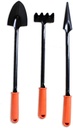 HOMEGARDEN 3 Piece Long Handled Mini Garden Tools Set | 7.5" (19 cm) to 9" (22.8 cm) Steel Tools | Rubber Handles | for Potted Plants & Window Boxes