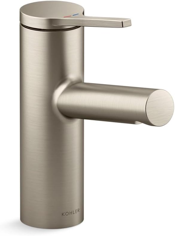 Kohler 35048-4N-BN Single-Handle Bathroom Sink Faucet, 0.5 GPM, Vibrant Brushed Moderne Brass