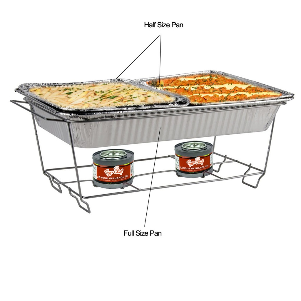 Tiger Chef TC-20547 Durable Half Size Deep Aluminum Foil Steam Table Pans with Aluminum Foil Lids and Recipe Card, Multi-Purpose Pans with Covers, 9" x 13" Size (Pack of 75)