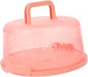 Portable Pink Cake Carrier Box with Lid and Household Cake Case for Birthday Baking Kitchen Storage and Transport