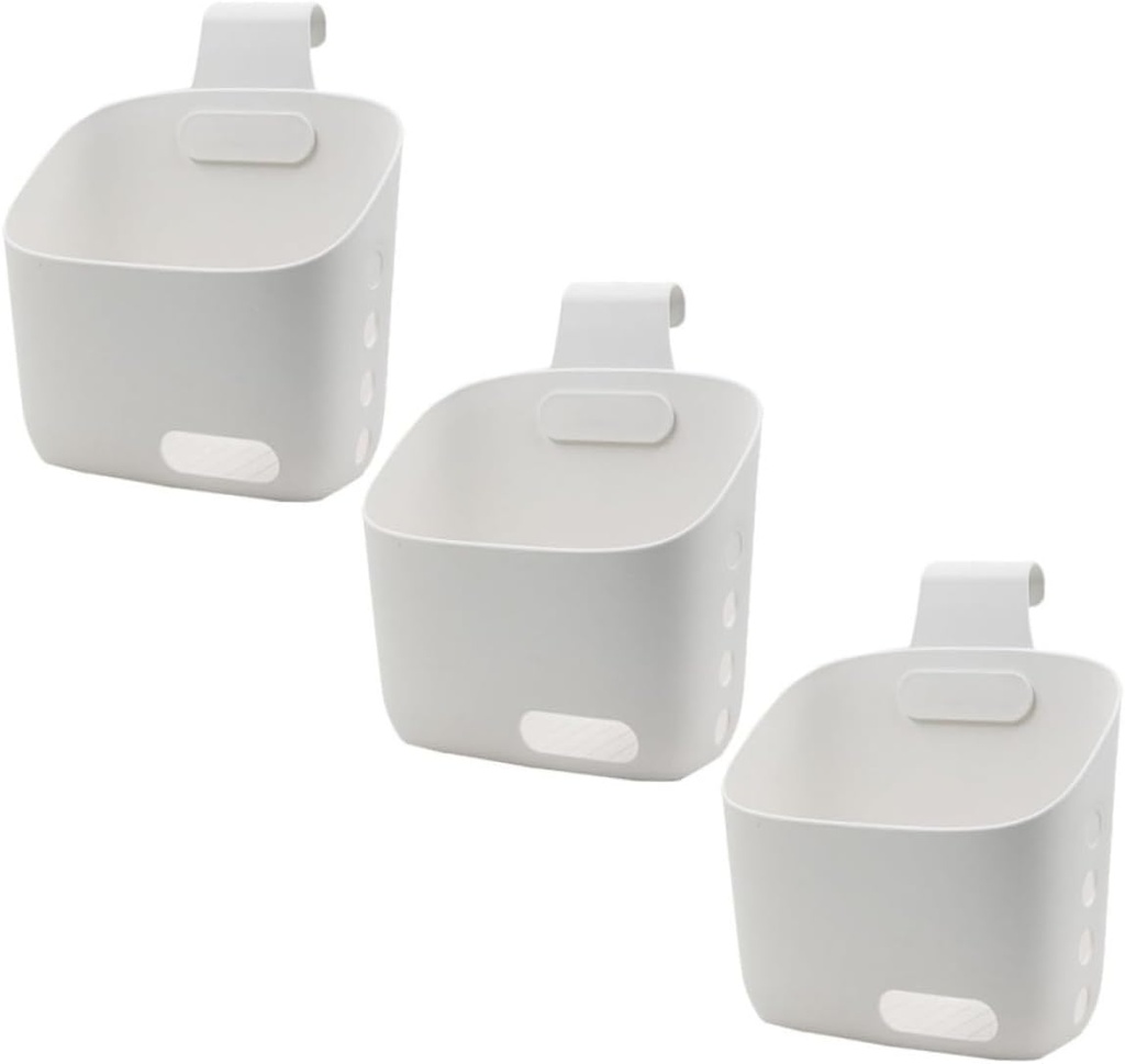 PRETYZOOM 3pcs Hanging Storage Baskets Set Baskets Handles Kitchen Garlic Organizer Wall Hanging Bathroom Sundries Easy to Use