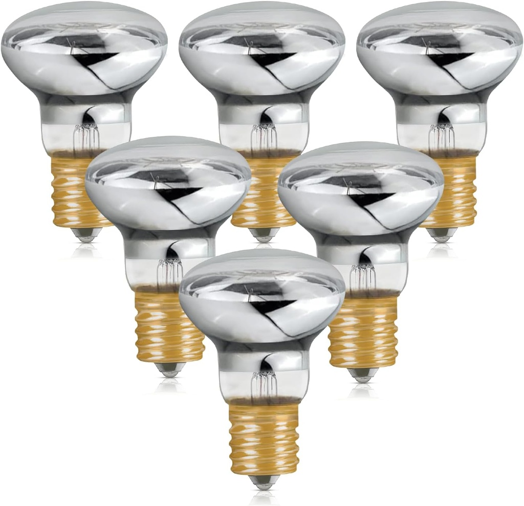 Lava Lamp Bulb, R39 E17 Reflector Type Bulb for Lava and Glitter Lamps, High-Output Heat 120V 30W Replacement Bulb with Dimmable, 2700K Warm White, 6000+Hours Long-Lasting Pack of 6