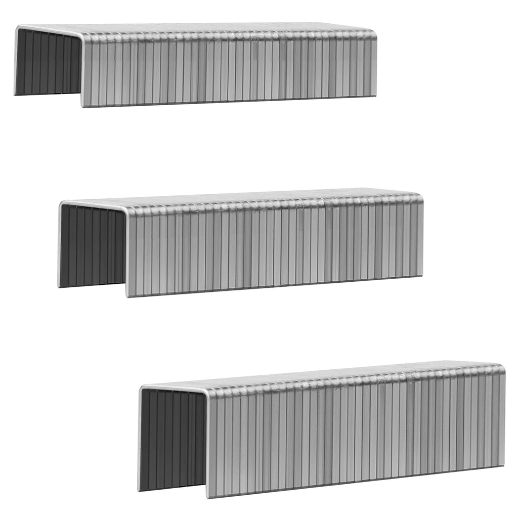 Heavy Duty T50 Stainless Steel Staples 1000-Count 3 Sizes for Staple Gun, Includes: 5/16", 3/8", 1/2" Assortment, Combo kit