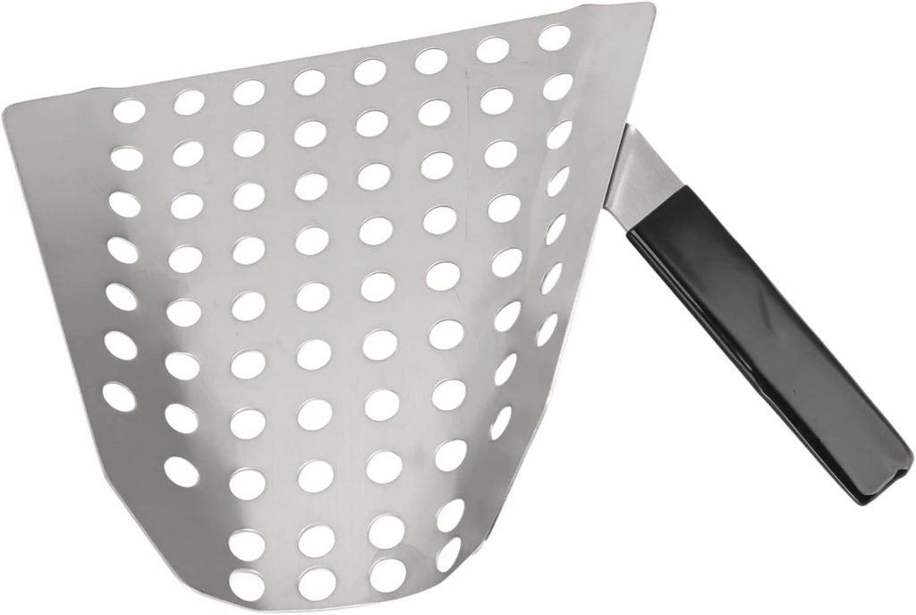 Metal Popcorn Scooper Popcorn Scoop Ergonomic Single Handle Stainless Steel Fries Scooper with Holes for Movie Theater Shop