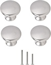 4X Satin Brushed Nickel Knobs Cabinet Hardware Round Mushroom Knob Wardrobe Drawer Pull Handles 30mm/1.18" for Kitchen Cupboard Furniture Chest Door Dresser Bathroom