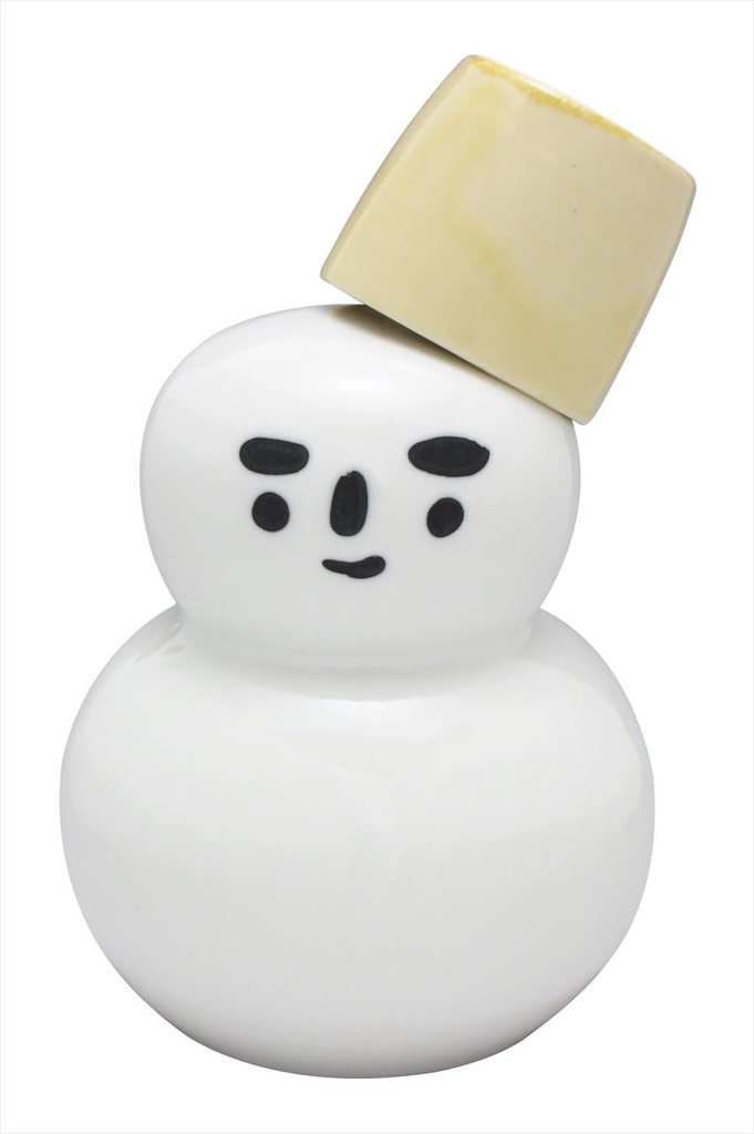 Kaju A Life Tokuri K12328 White and Brown Set, Mino Ware Snowman, Sake Cup, Tea Bucket Cup, 2 Pieces