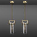 Modern Brass Island Pendant Lights 2 Pack,12'' Glass Light Pendant,Gold Kitchen Island Pendant Light Fixtures,Farmhouses Pendant Light, for Kitchen,Dining Room,Bathroom,Bulbs Included