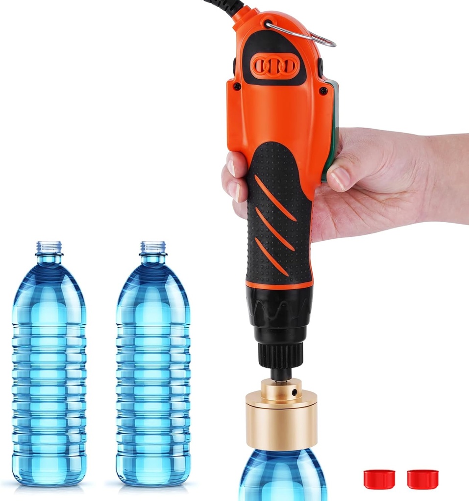 Electric Bottle Capping Machine 60Kg/f Handheld Bottle Cap Sealer Bottle Screwing Sealing Machine for 10-50mm diameter Plastic Bottles 160W 110v