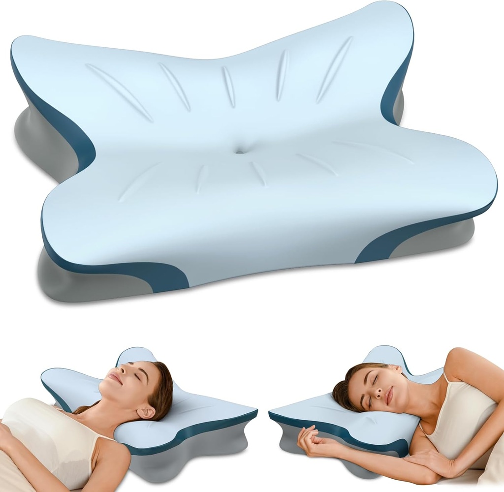 Cervical Pillow for Neck Pain Relief - Ergonomic Neck Pillow for Sleeping Contour Memory Foam Pillows with Cooling Pillowcase, Orthopedic Bed Pillow for Side Back Stomach Sleepers