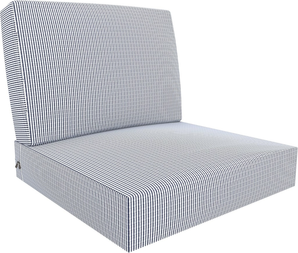 Covers & All Outdoor Deep Seat Cushion for Patio Furniture, 25 x 25.5 x 5 Inch High-Density Foam Patio Chair Cushion with Water-Repellent & UV-Resistant Cover, Tear-Resistant Seat & Back Cushion