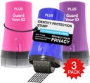 Guard Your ID Advanced 2.0 Roller – 3-Pack Identity Theft Protection Stamp for Documents, Mail & Packages, Privacy Masking Roller (Blue, Pink, Purple)