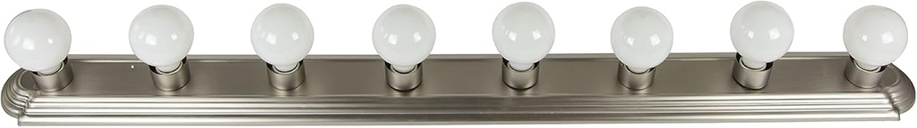 Sunlite 45300 Art Deco Style Brushed Nickel Vanity Light Fixture, 48-Inch, 8 Medium Base Sockets (Bulbs Not Included), Dimmable, UL Listed, Bathroom, Powder Room, Vanity