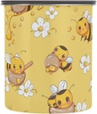 ALAZA Cute Bee Flower Airtight Coffee Bean Canister 30oz Food Storage Containers with Lids For Gournd, Tea, Sugar, Flour, Rice, Cereal, Candy Cookie Jar