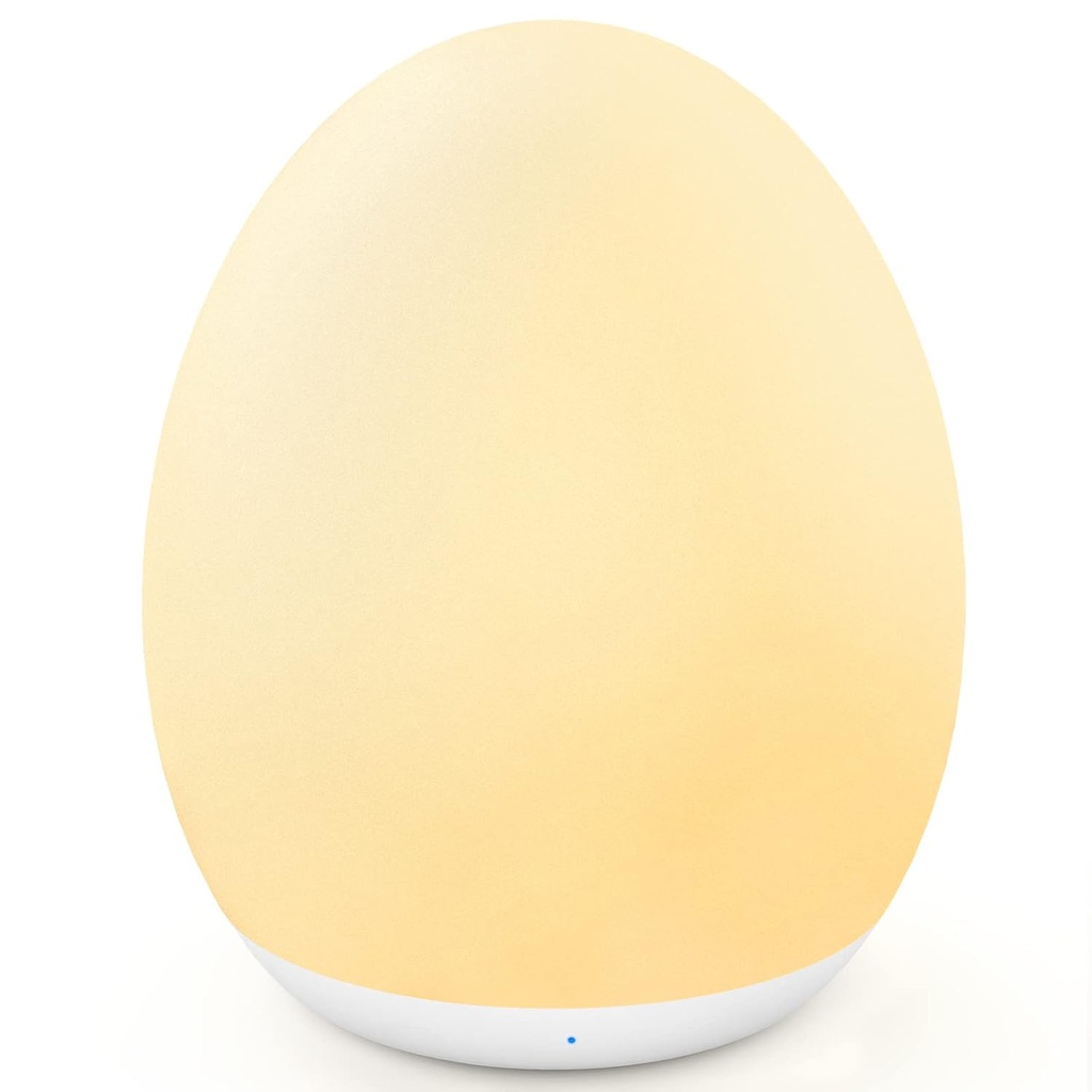 MediAcous Night Light for Kids, Baby Egg Light for Nursery, 7 Colors Changing & Stepless Dimming, Soft Silicone Touch Night Lamp with 1 Hour Timer, Rechargeable Nursery Night for Breastfeeding