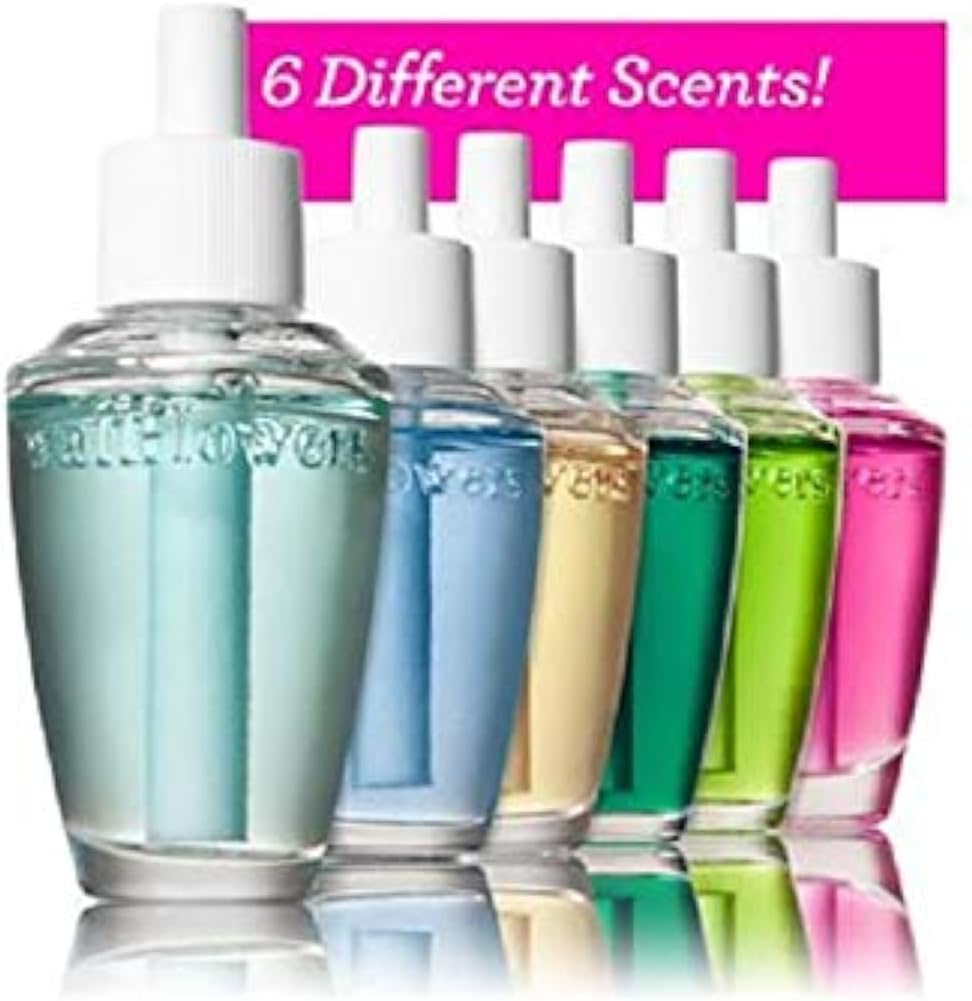Bath & Body Works 6-Pack Wallflowers Sampler Fragrance Refills, 6 Different Scents, Assorted Colors (Bundle)