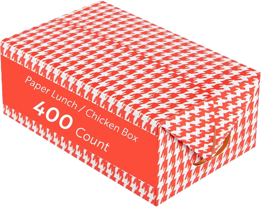 Restaurantware Disposable Takeout Box 400 Count 47 Ounce Paper Greaseproof Food Container Recyclable Lunch Box Spill-Resistant Secure Closure Red