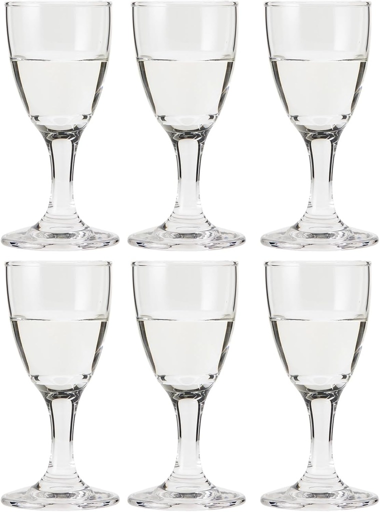 Toyo Sasaki Glass 33038 Sherry Glass, Pul-Ace Glass, 3.4 fl oz (90 ml), Set of 6, Durable Integrated Molding, Made in Japan, Dishwasher Safe, Stylish