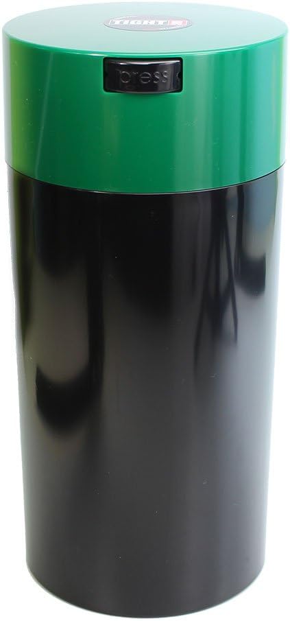 Tightvac - 5oz to 24 Ounce - Patented Airtight Container | Multi-use Vacuum Container Works as Smell Proof Containers for Herbs and Dry Goods. Green Black