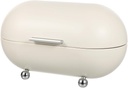 PRETYZOOM White Metal Bread Box, Countertop Storage Bin with Base, Flip Cover, Small Breadbox, Multi-Functional Organizer Storage for Kitchen, Vanity Top, Bathroom Vintage Container -13x7x8''
