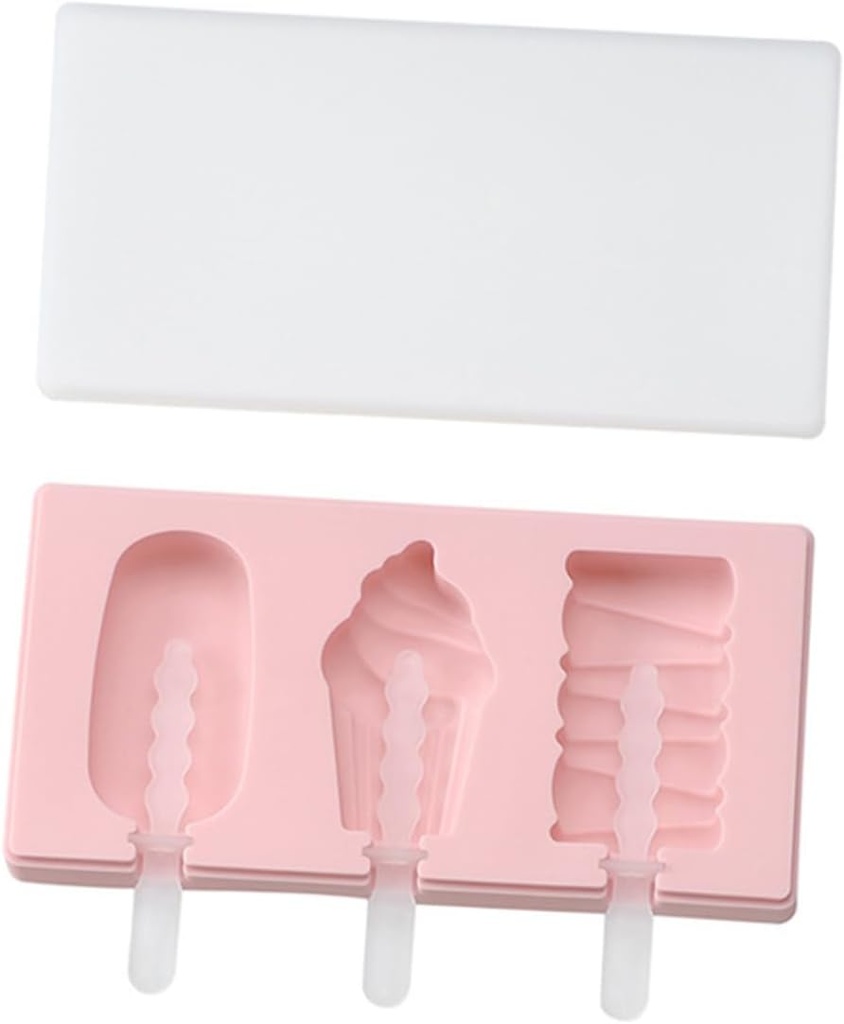 2Pcs DIY Ice Cream Mold Silicone Popsicle Maker with Lids for Homemade Treats Easy to Reusable Ice Mold for Convenient Ice Cream Making