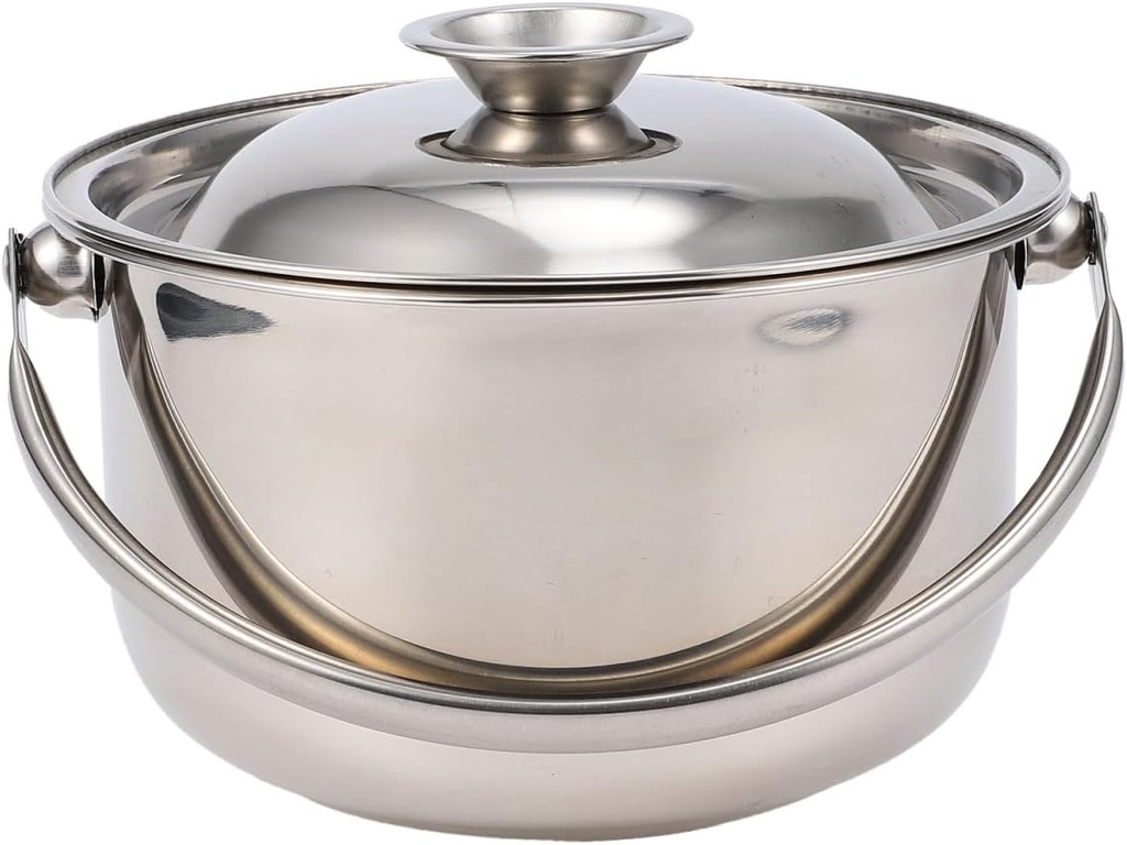 Cooking Bowl Pasta Pan Soup Bowls with Lids Italian Pasta Stainless Steel Cooking Pot Egg Mixing Bowls Sauce Pot with Lid Stainless Steel Silver Kitchen Skillet Non-stick Pot Metal