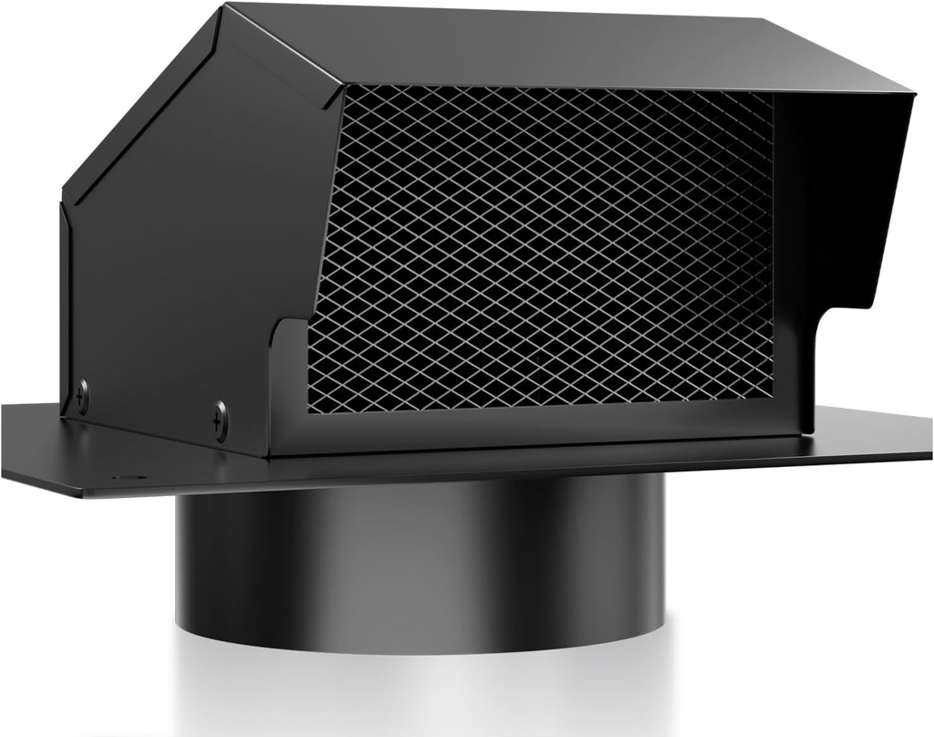 Removable Roof Vents, 4 Inch Roof Dryer Vent for Houses, Stainless Steel Exhaust Roof Vent Cap for Ventilation System Black