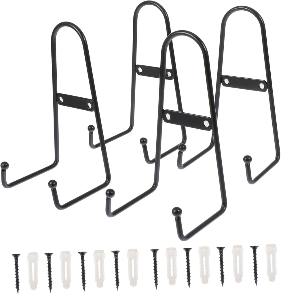 Luxshiny 4pcs Ceramic Plate Display Stands Multipurpose Dish Holders Metal Frame Practical Kitchen Display Racks for Home Decor and Plate Showcasing