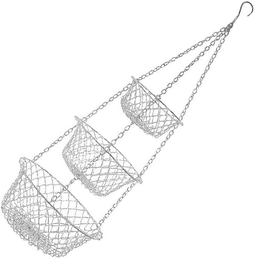 Heavy Duty Hanging Fruit Basket Wall Mounted Iron Wire Storage Organizer for Kitchen Vegetables and Fruits Display Elegant Silver Design for Home and Pantry