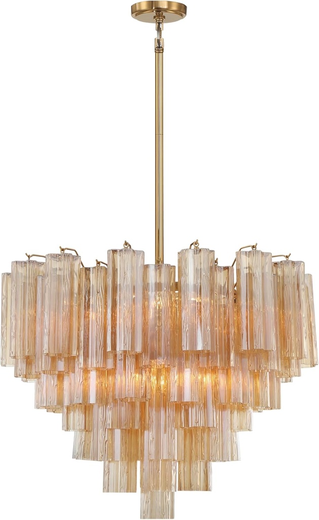 Crystorama Addis 12 Light Aged Brass Chandelier