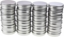 LJY 24 Pieces Round Aluminum Cans Screw Lid Metal Tins Jars Empty Slip Slide Containers (2 oz)