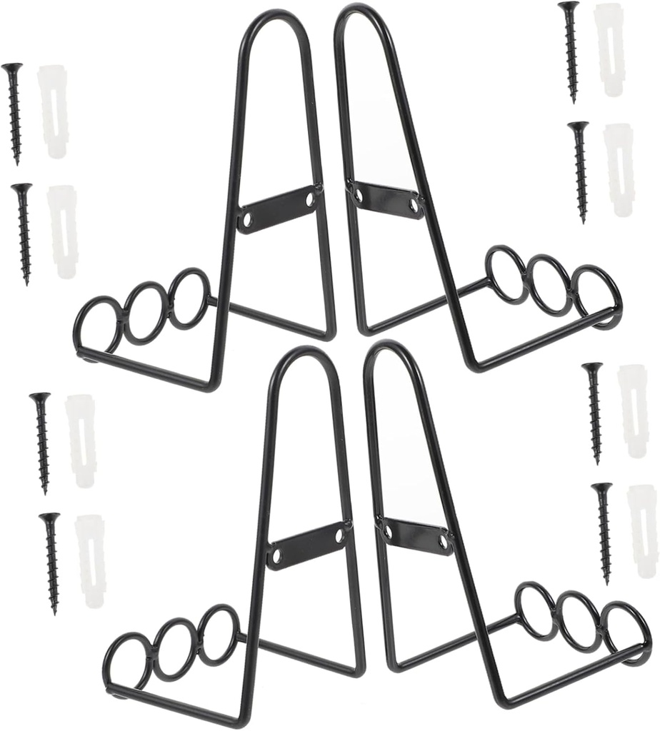 4pcs Plate Stand Iron Display Rack Multipurpose Display Stand for Plate Holder Showcases